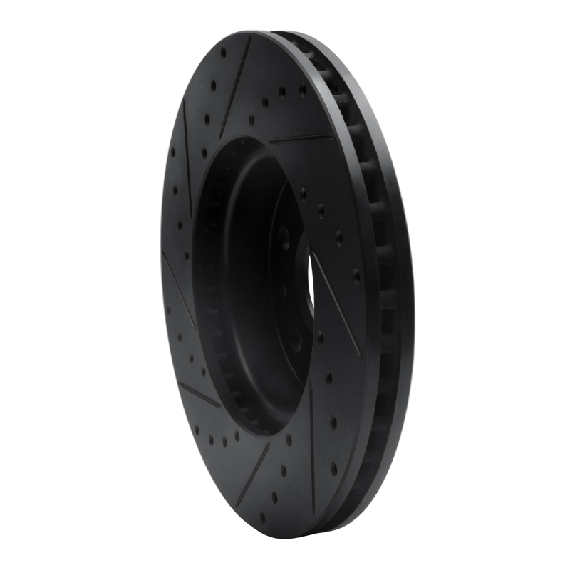 Cadillac CT6 Brake Rotor (1) - Front Right - R1 Concepts - Drilled & Slotted - Black - `14-`20